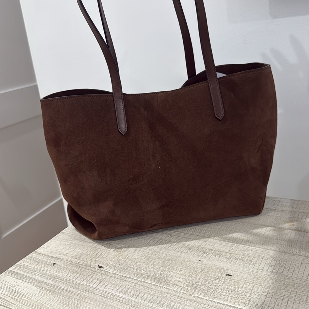 NWT. DEMELLIER LONDON The Tokyo Tote - mocha suede & mocha smooth - Picture 7 of 8